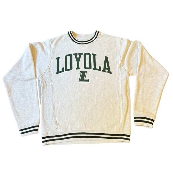 Loyola University Chicago Champion Reverse Weave Sweatshirt Green Ringer Size S - Picture 10 of 10
